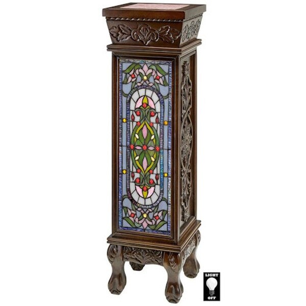 Baldwin Beaux Arts Stained Glass Illuminated Hand Crafted Pedestal